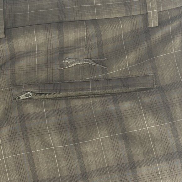 Slazenger Mens Plaid Golf Shorts Size 40 Brown Gray Polyester - Picture 5 of 11